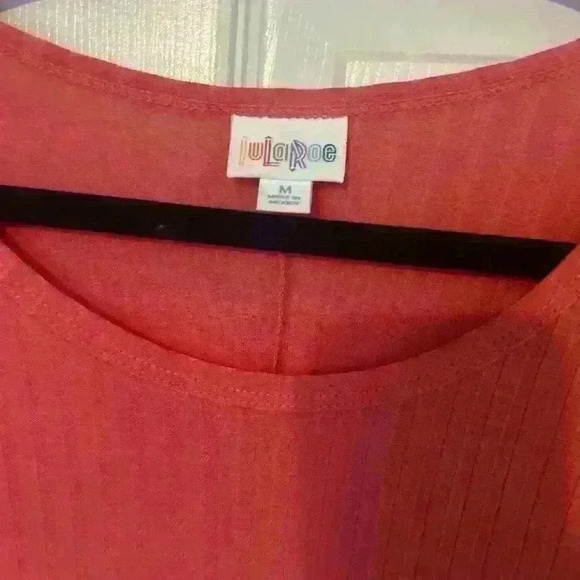 LuLaRoe ribbed coral high low Carly dress med - Picture 2 of 5